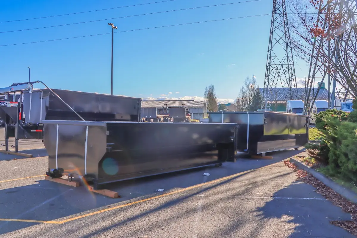 Roll-off dumpster ready for waste disposal at job site for Cleanout Dumpster Rental in Ecorse
